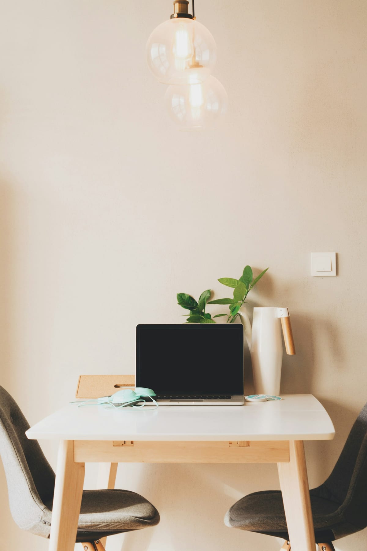 A light-filled work desk, ready for a surface-cleaning scope